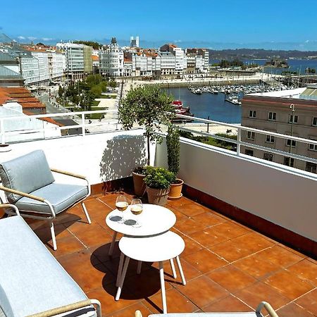 Atico Con Dos Terrazas E Increibles Vistas En Pleno Centro De A Coruña Eksteriør billede